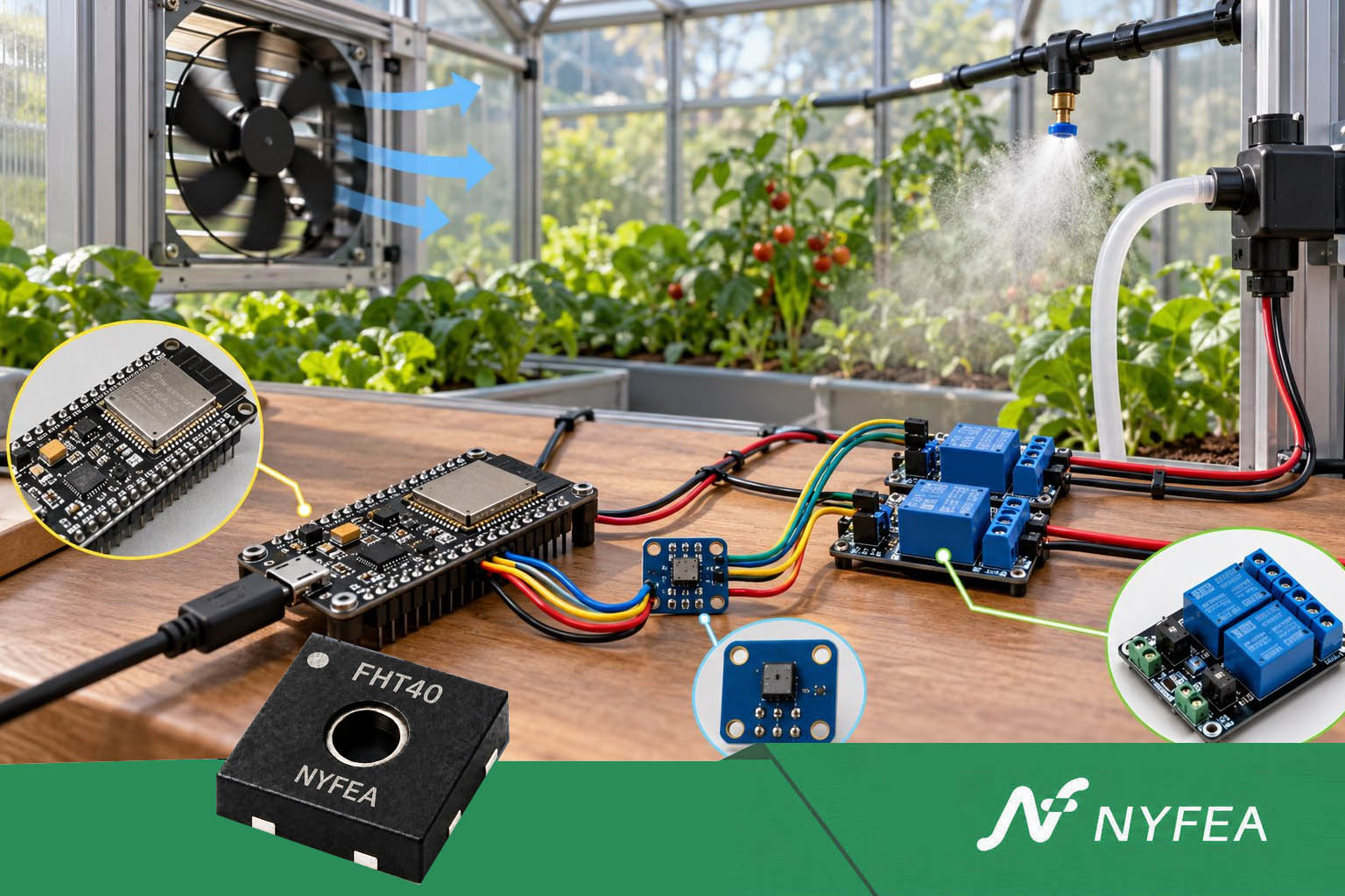 ESP32 and SHT40 greenhouse control setup