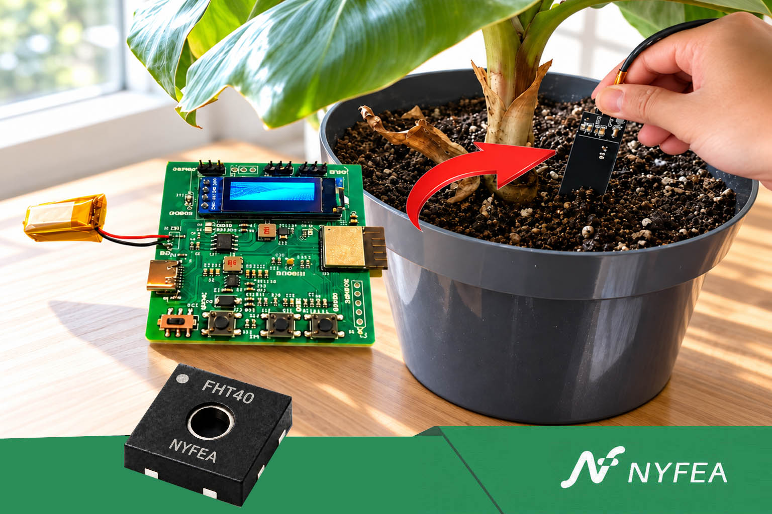 SHT40 sensor connected to ESP32 over I2C
