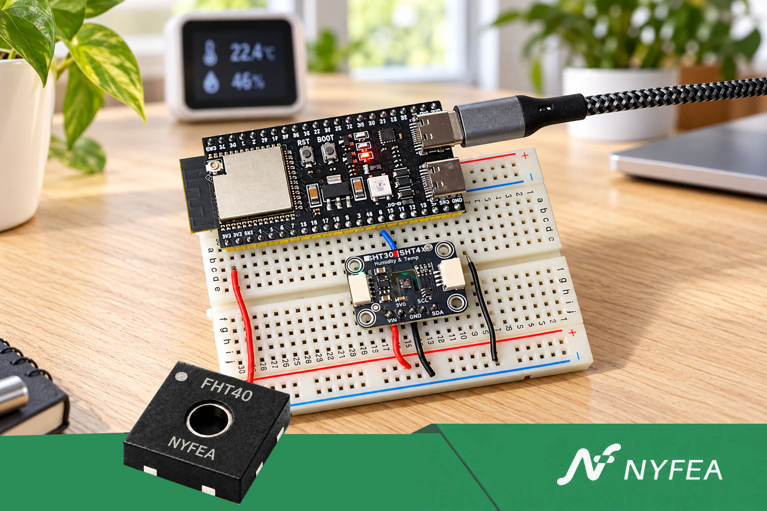 SHT41 board power supply and I2C voltage checks