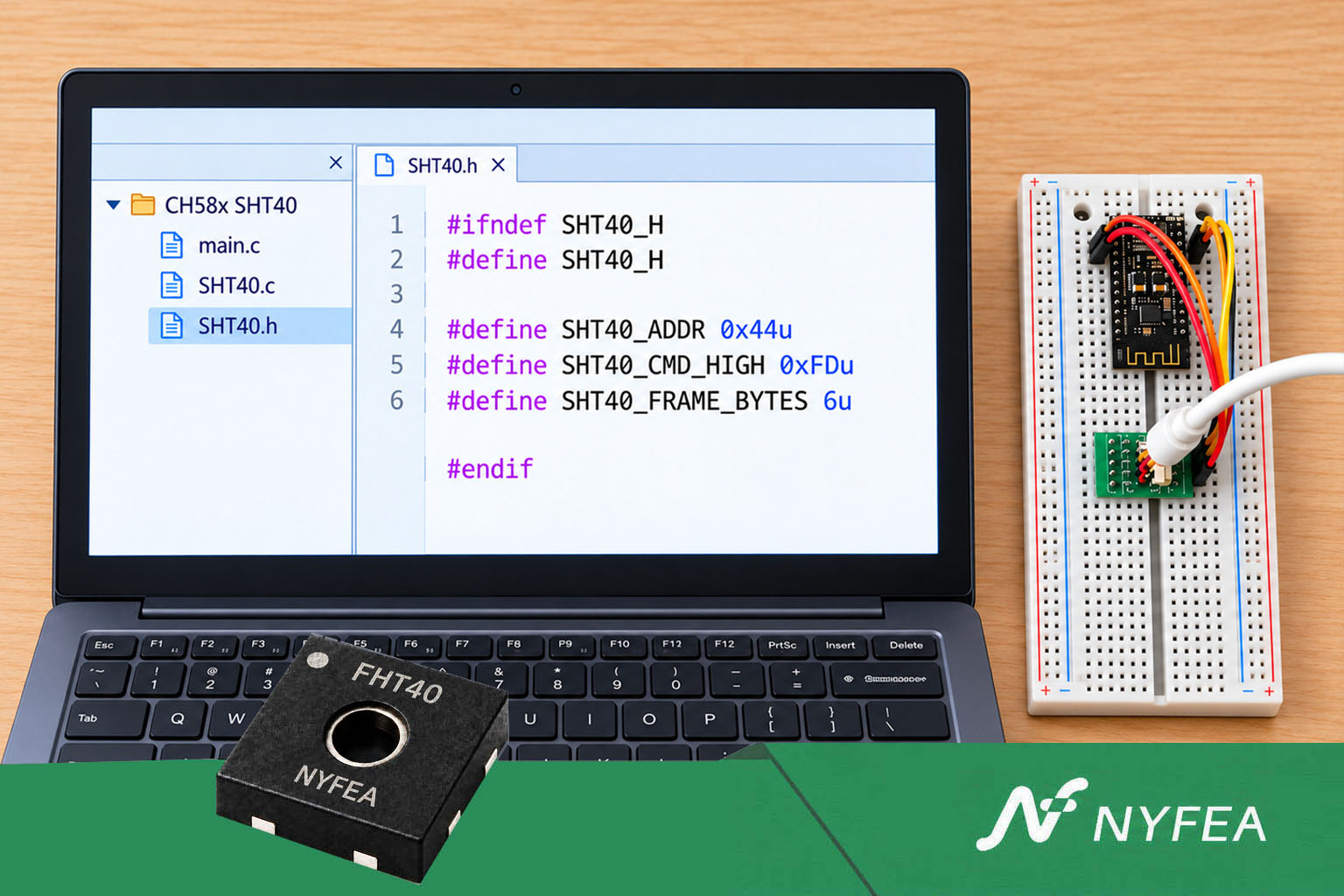 CH58x MCU and SHT40 hardware and software I2C guide