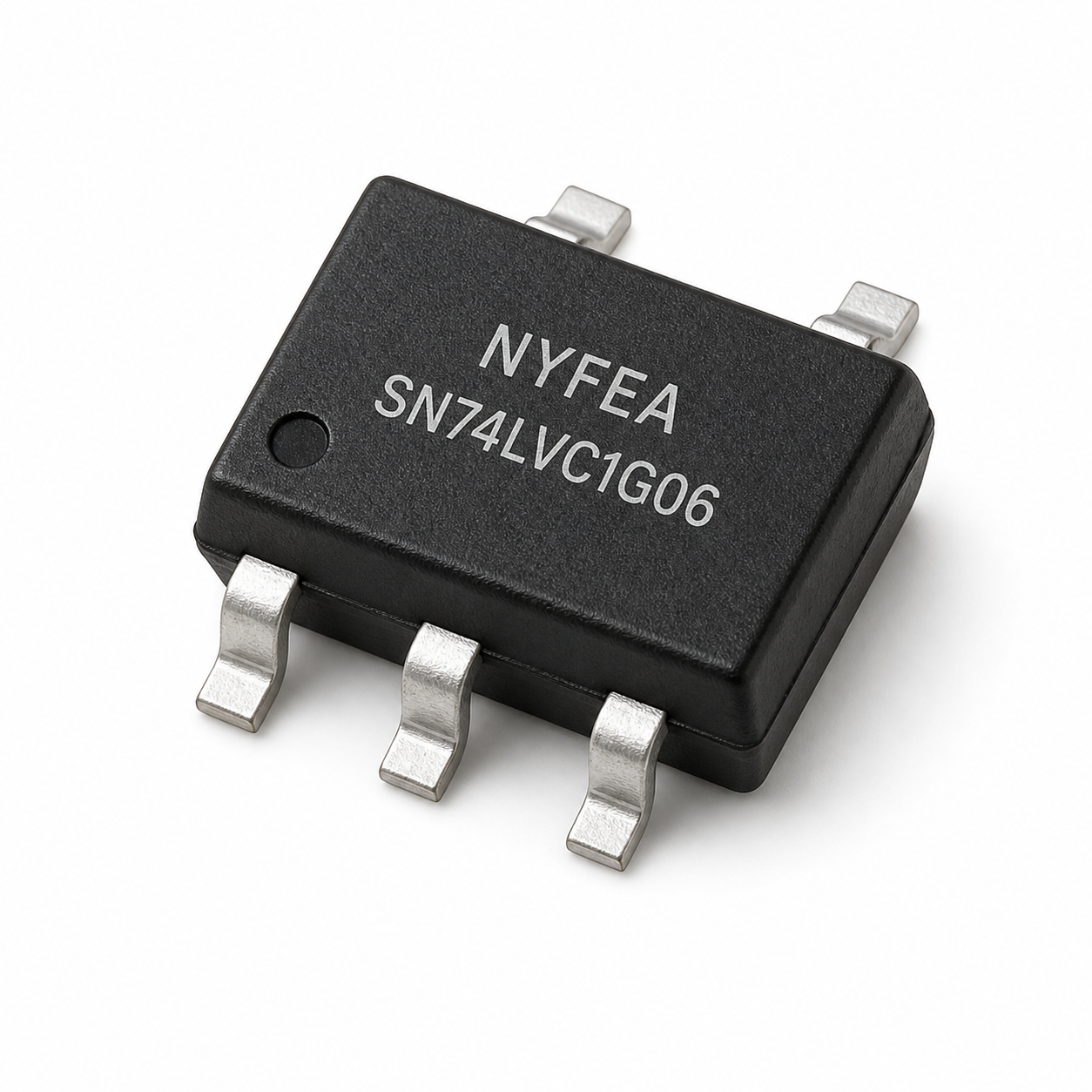 Photorealistic NYFEA SN74LVC1G06 SOT23-5 open-drain inverter product appearance