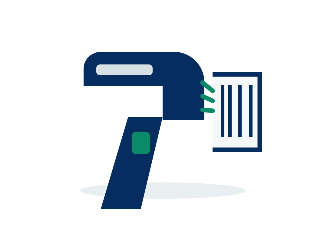 Barcode and biometric scanner icon
