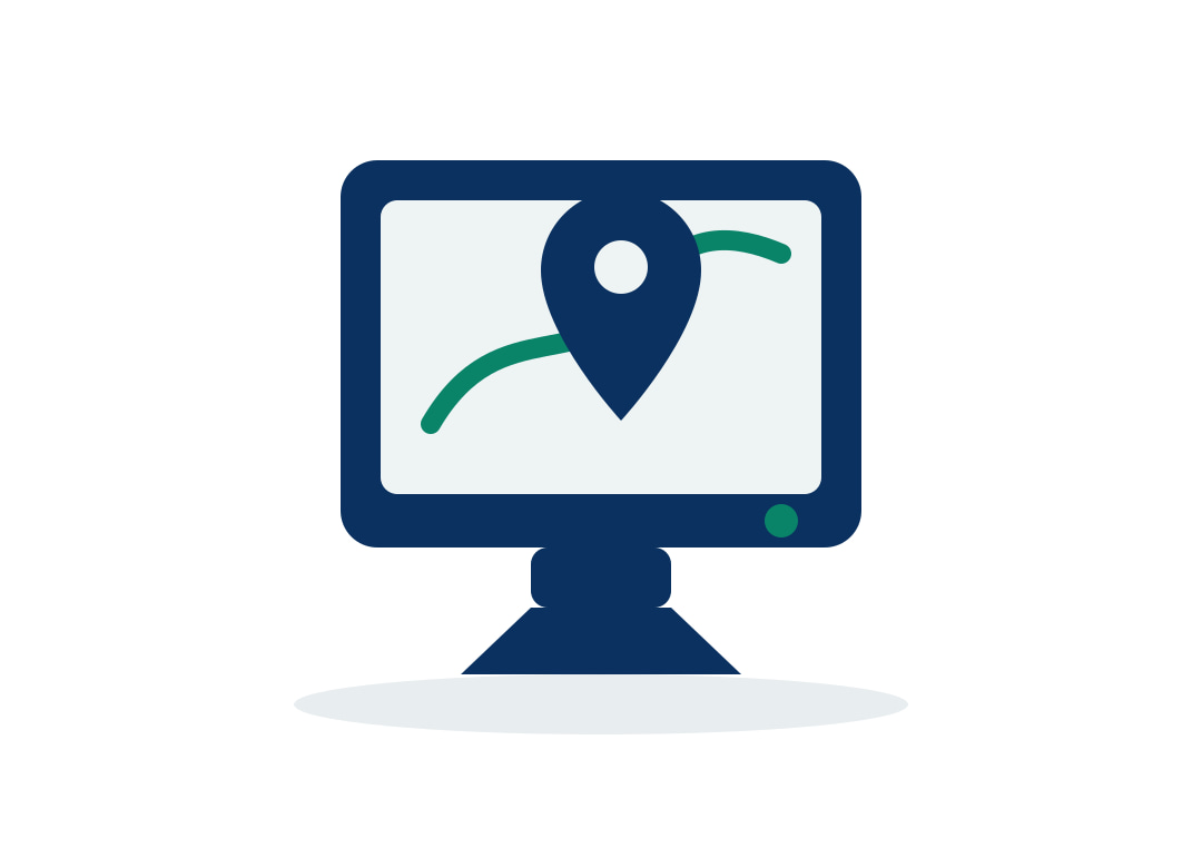 GPS navigation and portable media icon