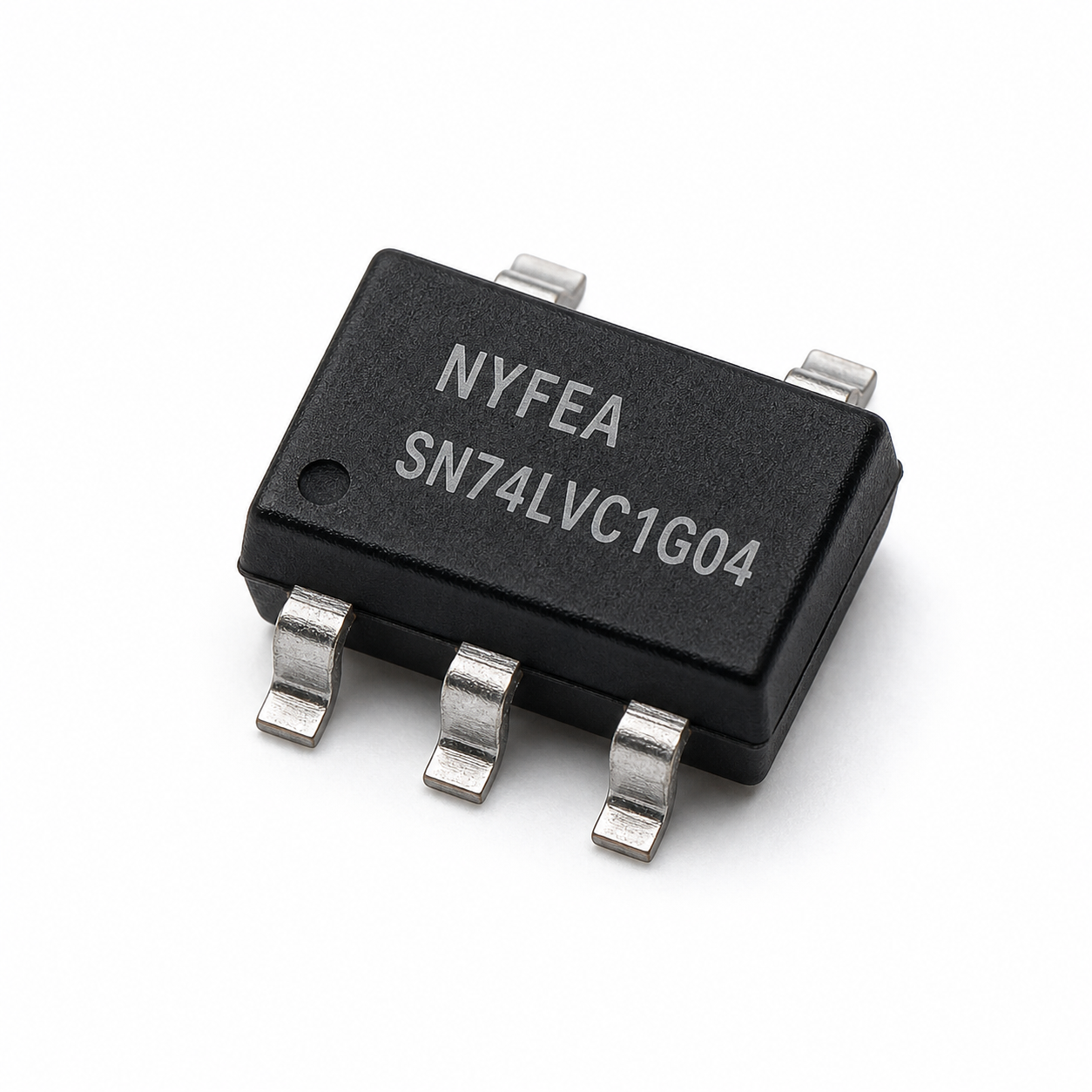 Photorealistic NYFEA SN74LVC1G04 SOT23-5 single inverter product appearance