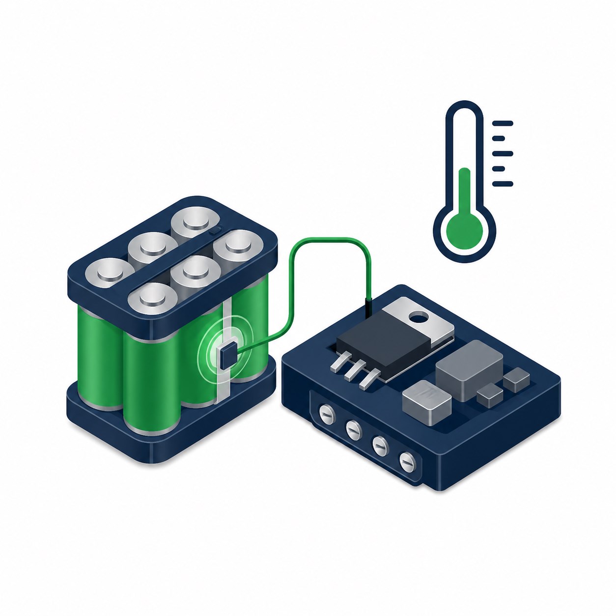 Battery and power-electronics temperature monitoring