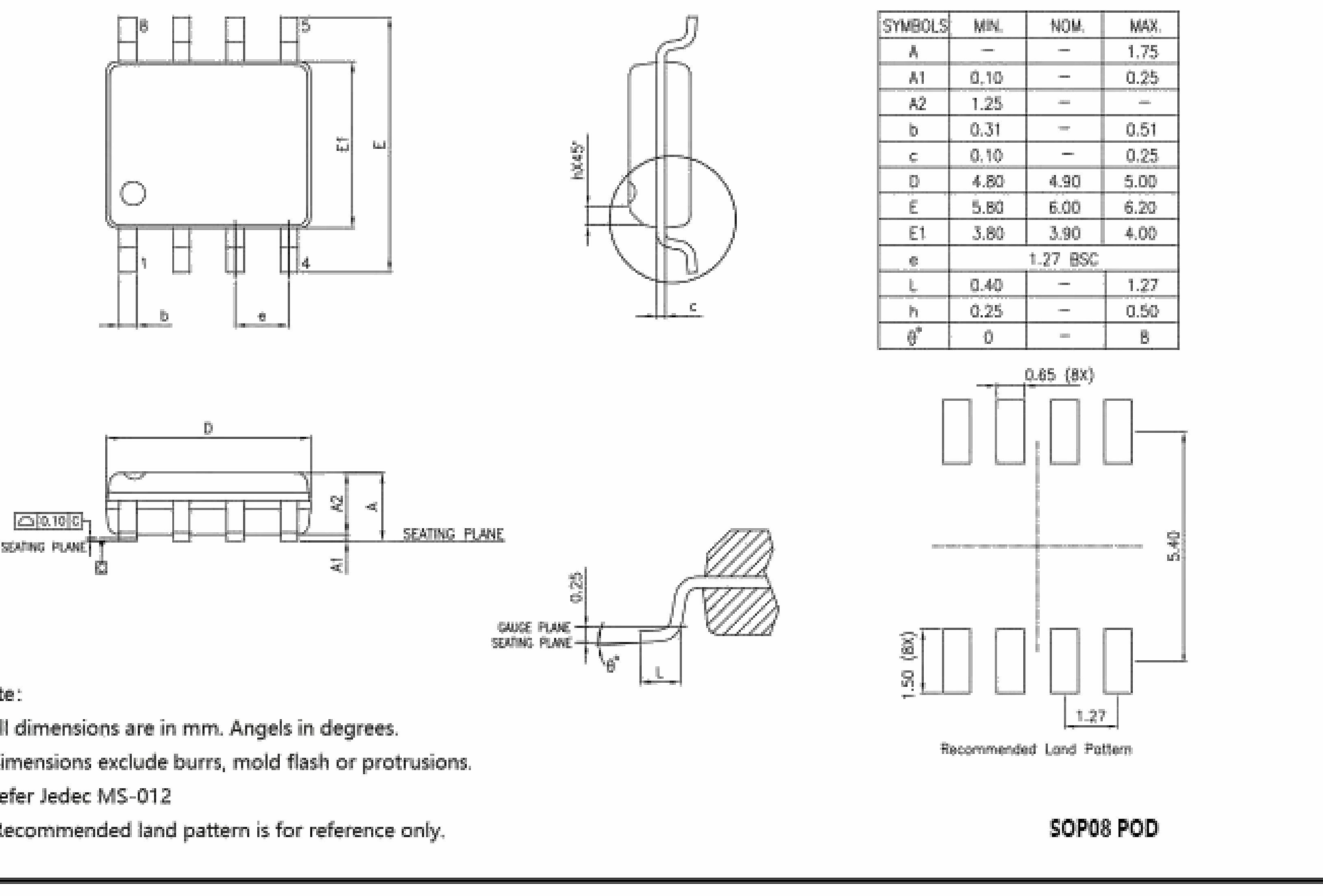 FRTC1338S real-time clock package information and mechanical drawing