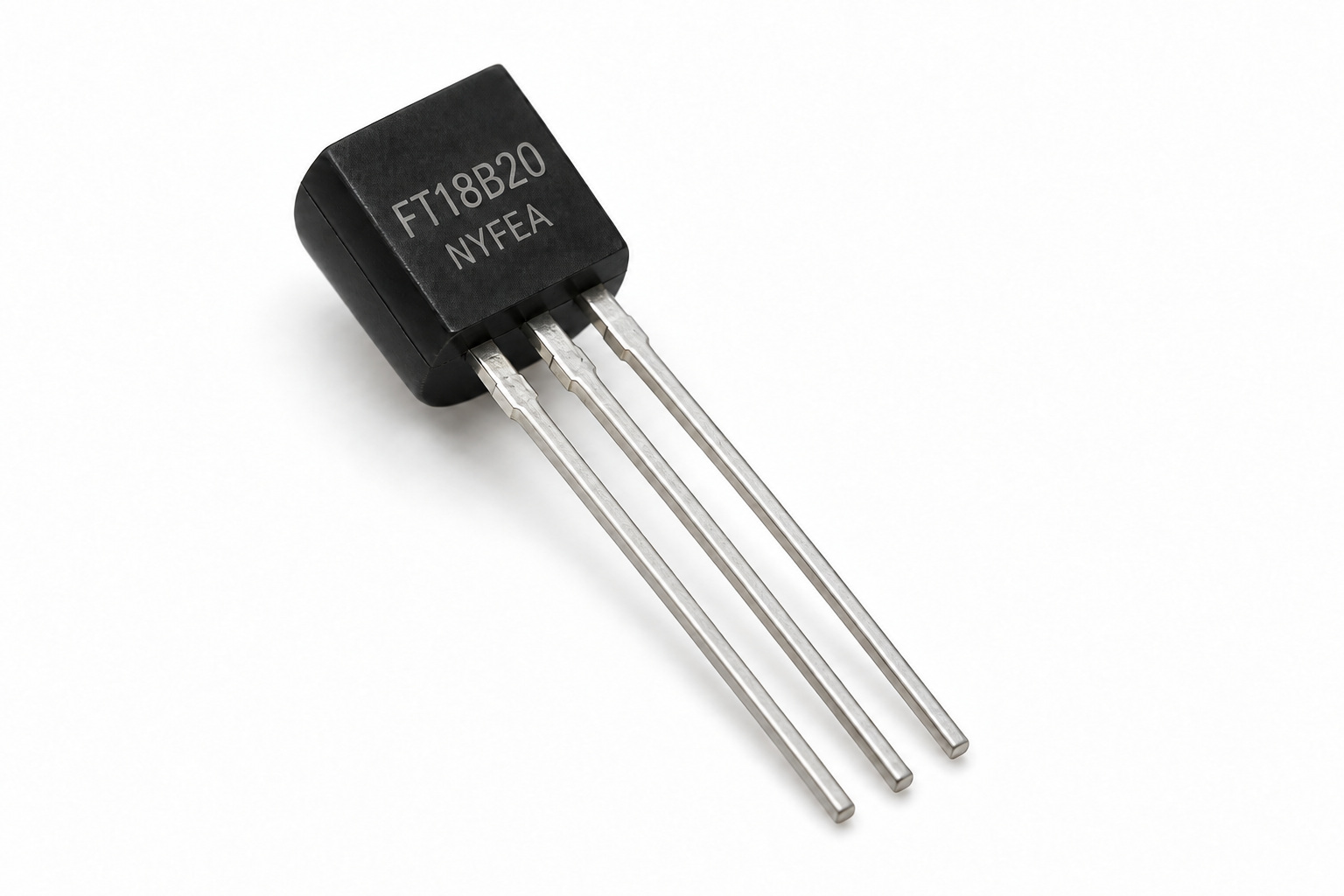 NYFEA FT18B20 1-Wire digital thermometer in a three-lead TO-92 package